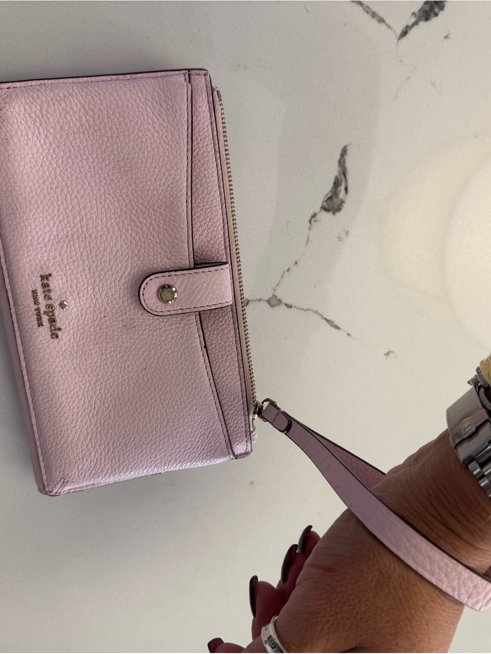 kate spade Lilac Leather Wristlet Clutch